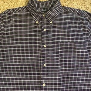 Men's Members Mark L long sleeve dress/ casual shirt Purple plaid Cotton blend
